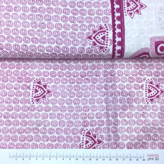 IndienBLOCK Circular mit Pfau Bordre magenta