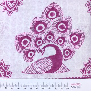 IndienBLOCK Circular mit Pfau Bordre magenta