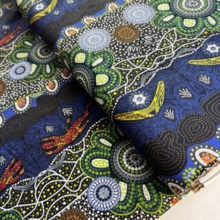 australischer Stoff aborigines Baumwolle meterware...