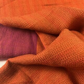 Merino Wollstoff - mit Bordre orangebraun/purple