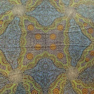 Kangaroo Grass & Bush Waterhole blue