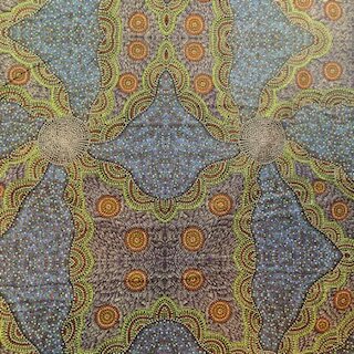 Kangaroo Grass & Bush Waterhole blue