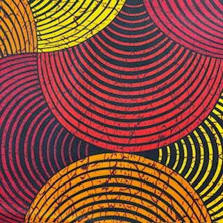 Concentric Circle red (Waxprint)
