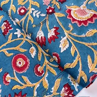 indischer blockprint baumwollstoff indigo