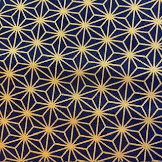 Big Asanoha navy gold