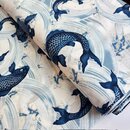 japanischer Stoff Asanoha blau