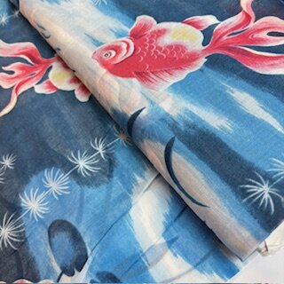 japanischer Stoff Asanoha blau