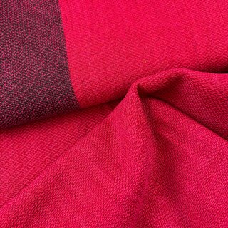 Merino Wollstoff duotone redpink- mit Bordre purple