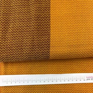 Merino Wollstoff - ocker mit brauner Bordre