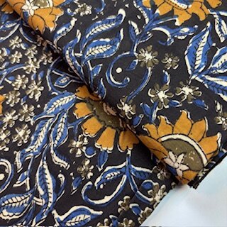 indischer blockprint baumwollstoff indigo