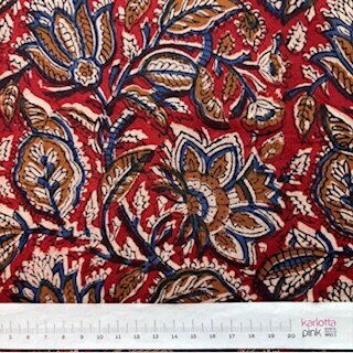 Blockprint Indian leaves on red