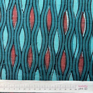 Blockprint Indian Mompel turquoise