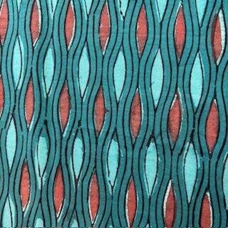 Blockprint Indian Mompel turquoise