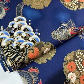 japanischer Stoff Asanoha blau