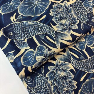 japanischer Stoff Asanoha blau