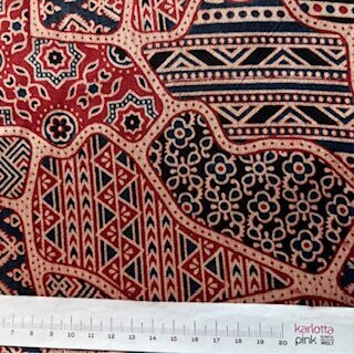 Mashru Silk Ornament red