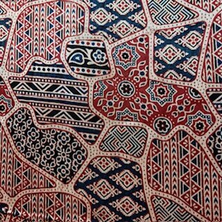 Mashru Silk Ornament red