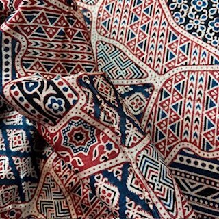 Mashru Silk Ornament red