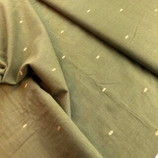 Indischer Jacquardstoff Golden drops on green