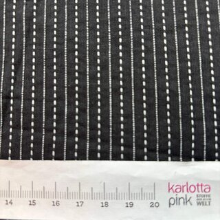 Indischer Jacquardstoff Stitched stripes on black
