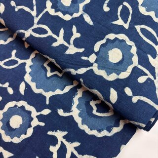 indischer blockprint baumwollstoff indigo