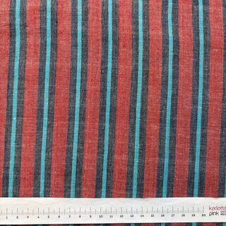 Handloom Stripes red turquoise