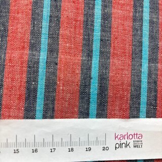 Handloom Stripes red turquoise